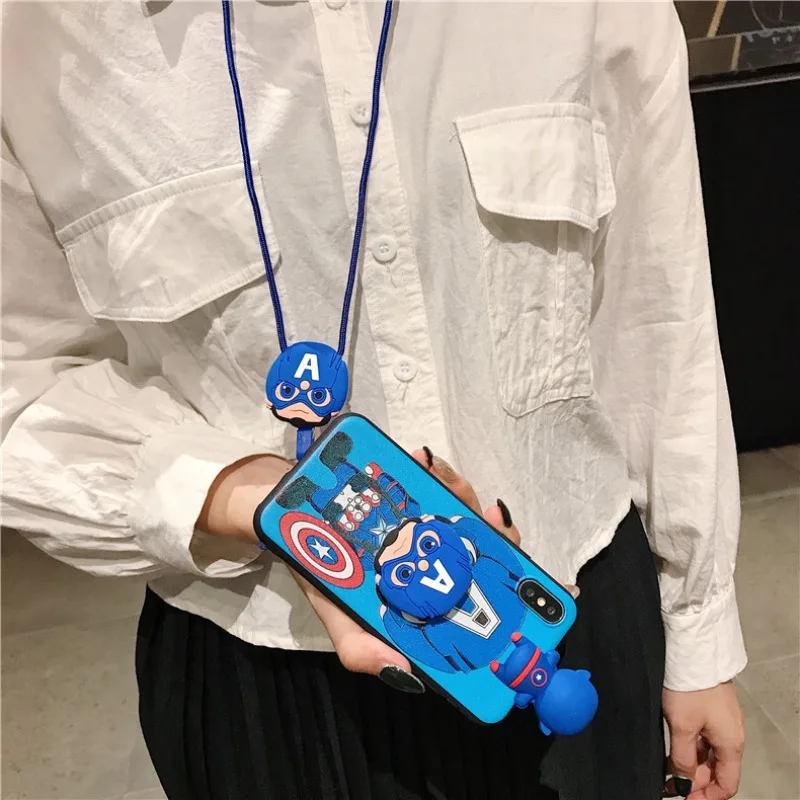 سبايدر مان باتمان كابتن أمريكا أنيمي حافظة مناسبة ل 6/6s آيفون 7/8 كارتون مارفل XS XR حافظة هاتف محمول ناعمة #6