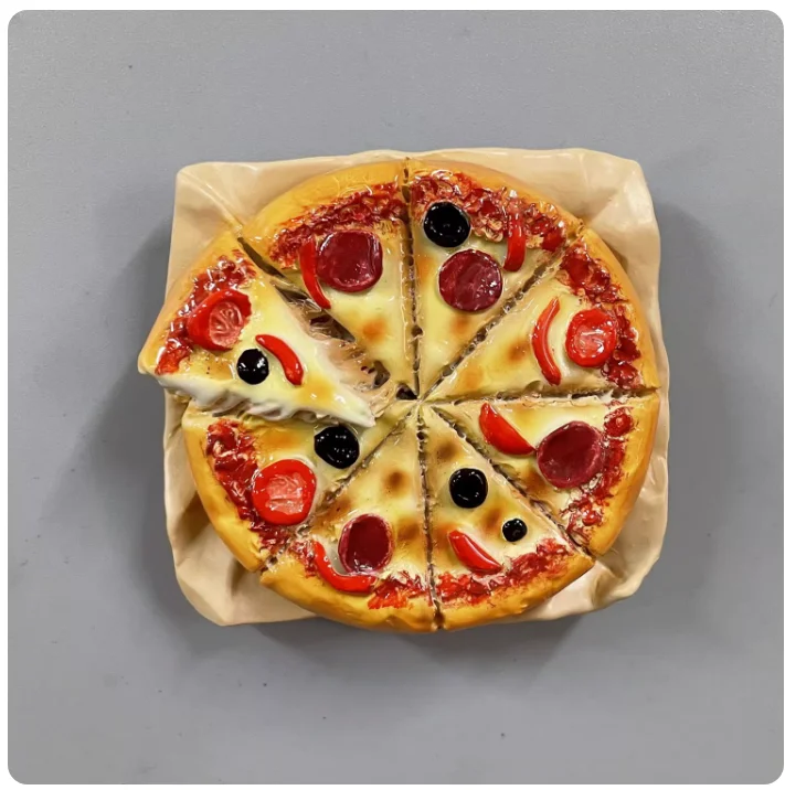 Italian Pizza Ham Burger Handmade Painted 3D Fridge Magnets Tourism Souvenirs Refrigerator Magnetic Stickers Gift
