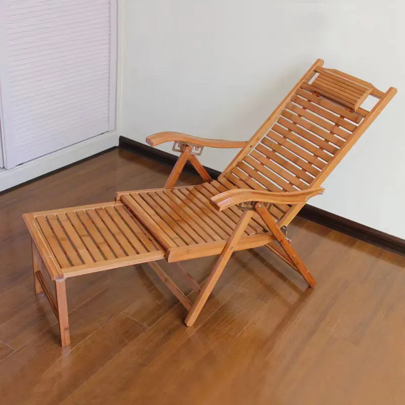 Portable Relax Stripe Teak Recliner Sun Outdoor Wood Leisure Beach Lounge Deck Chairspromote sales