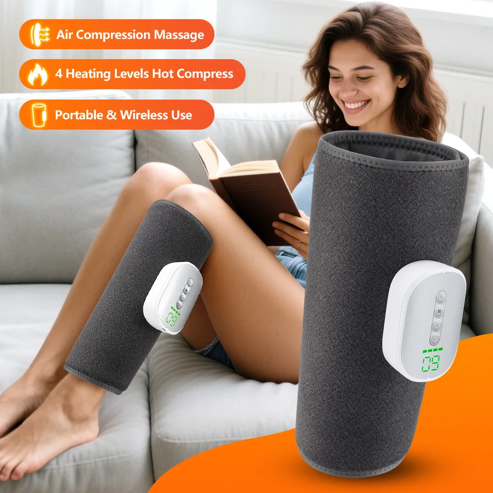 

Air Compression Leg Massager Wireless Electric Massager - 4 Modes Deep Tissue Massage for Circulation Improvement & Pain Relief