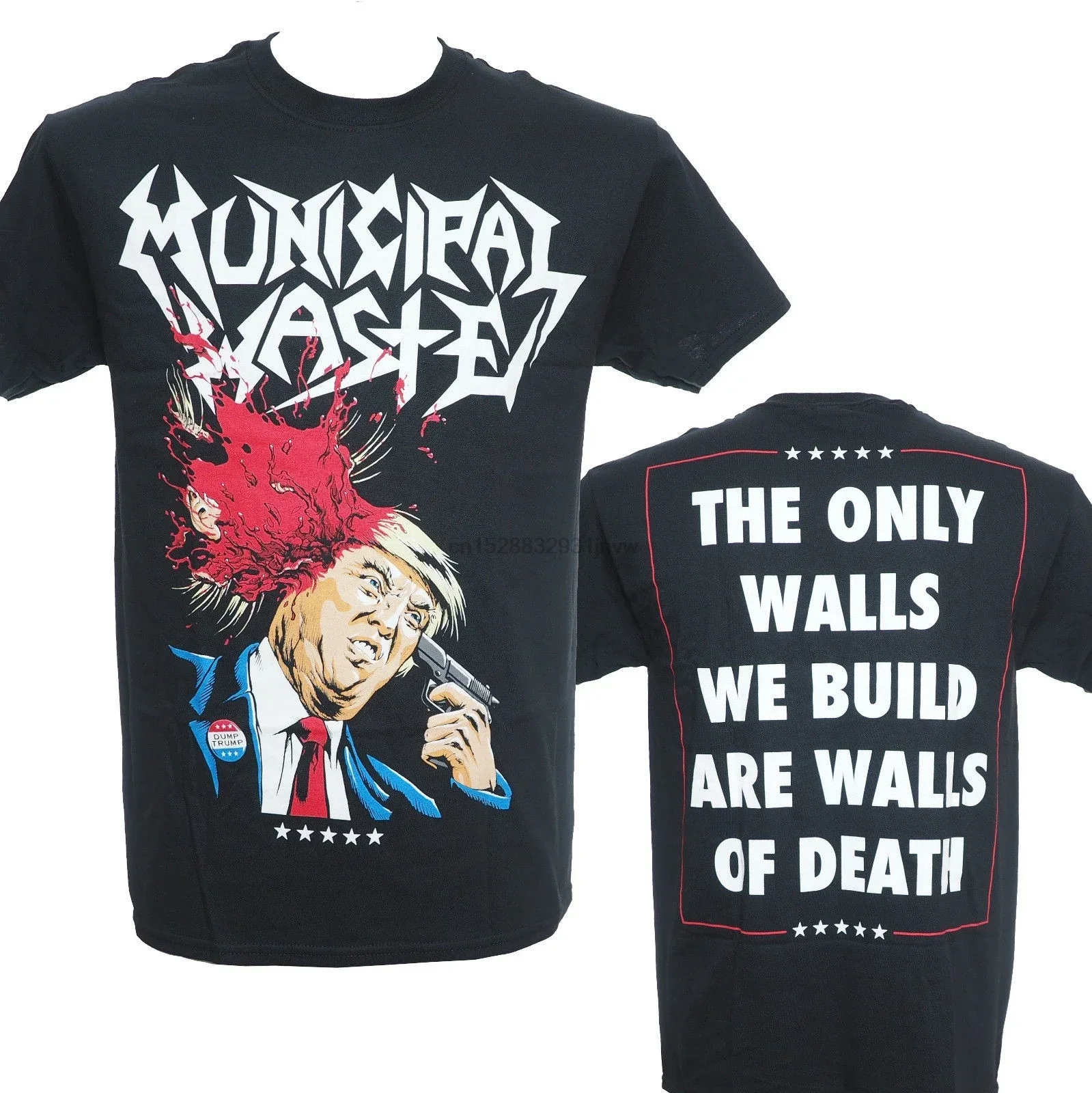 MUNICIPAL WASTE - DONALD TRUMP WALLS OF DEATH  Official TShirt  New S M L XLT Shirt Summer Style