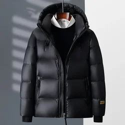 Yeae preto ouro ganso para baixo jaqueta masculina inverno com capuz novo estilo à prova de frio super grosso roupas de inverno casaco engrossado masculino