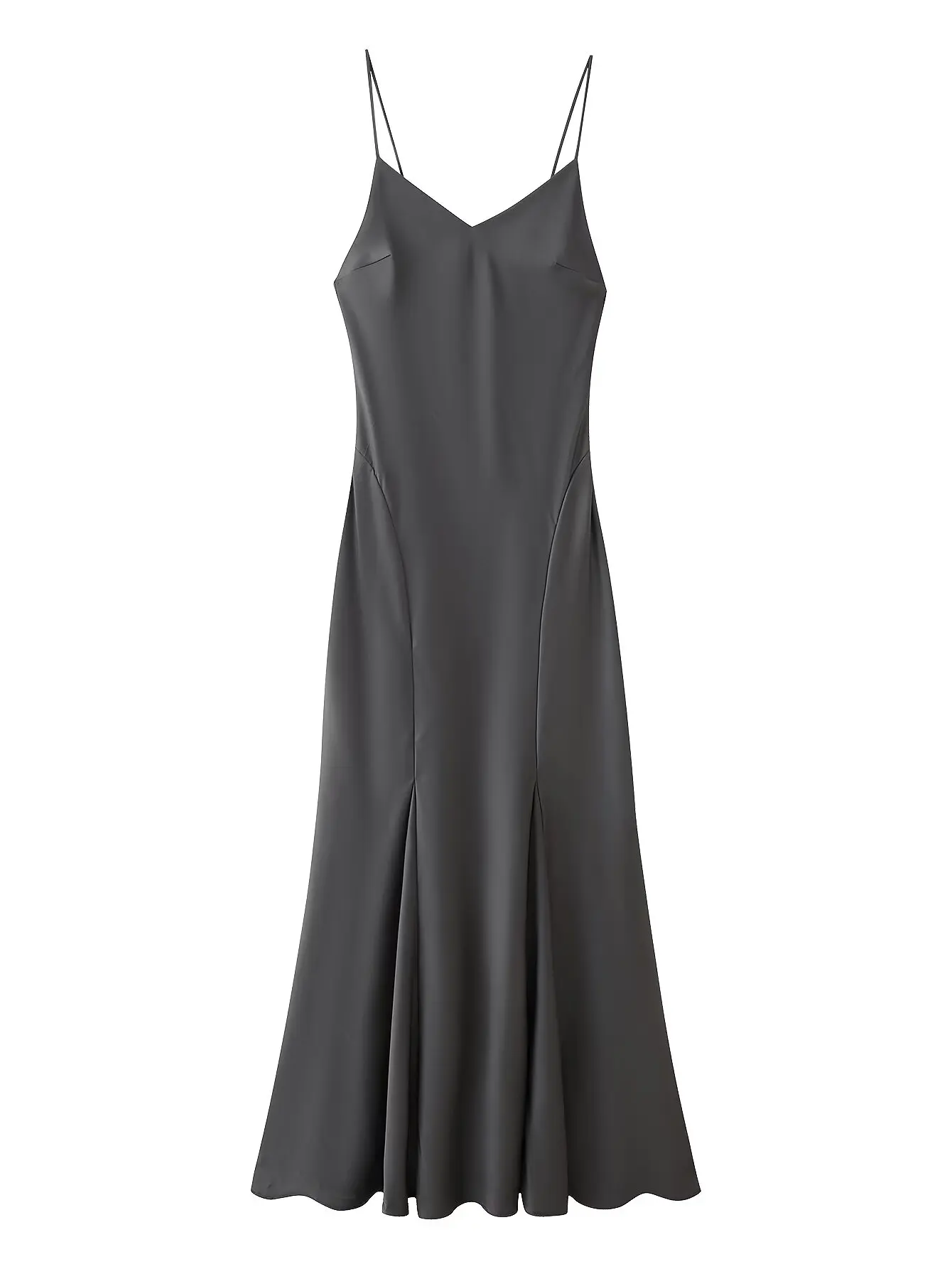 2025 جديد وصول المرأة فستان ستان ثنيات حمالة فستان ماكسي مثير عارية الذراعين ثوب مسائي السيدات فستان الحفلات #1