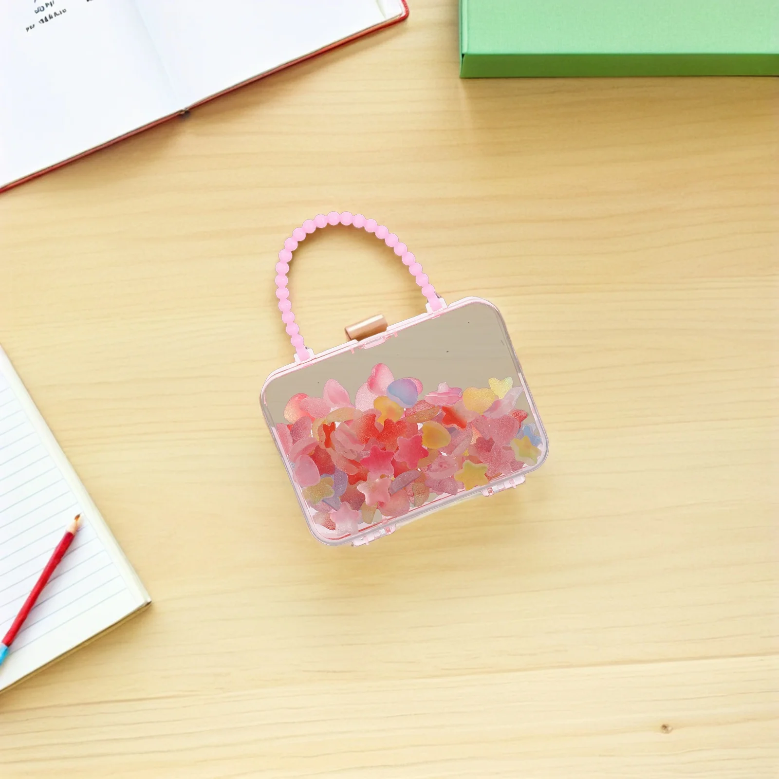 

6Pcs Pink Handbag Candy Boxes Plastic Sturdy Lightweight Party Favor Boxes Birthday Wedding Treat Case Valentines Present