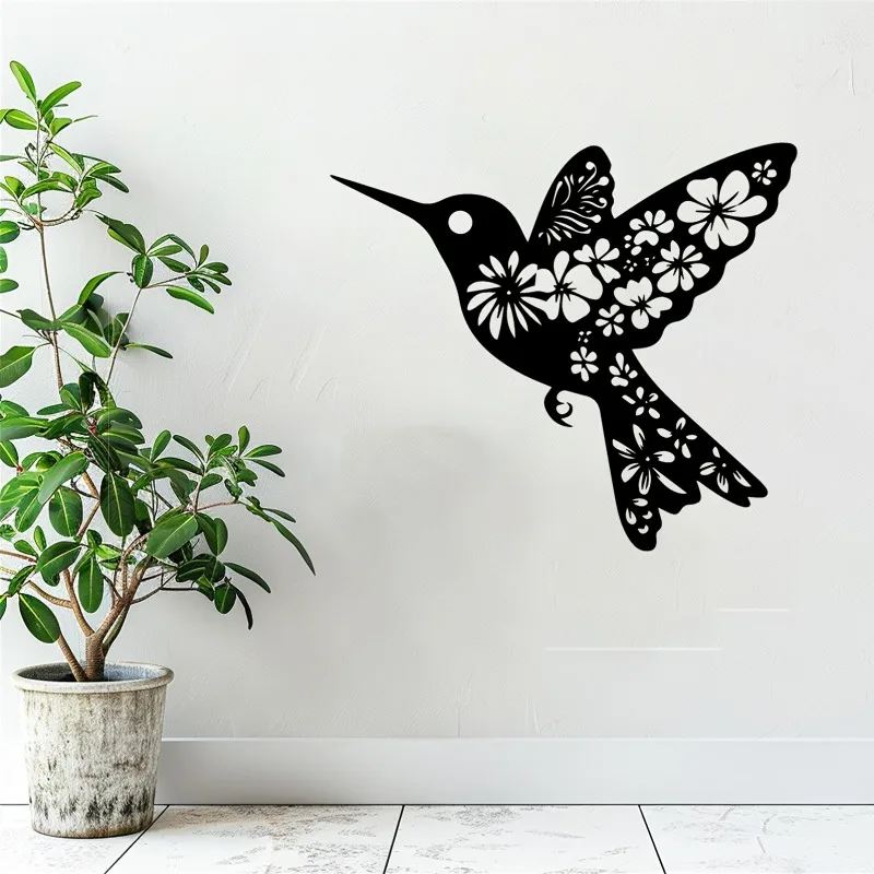 1pc Hummingbird Metal Wall Art Iron Mural Rust-resistant Wall Mounted Outdoor Home Decor