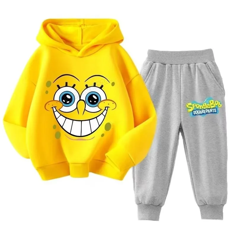 SpongeBobs Kinder-Sportbekleidungsset, Patrick Star Kapuzenpullover, Jogginghose, Mädchen- und Jungen-Kapuzenpullover, Kinder-Outfit, Pullover, Hose, Anzug. – Detail 7