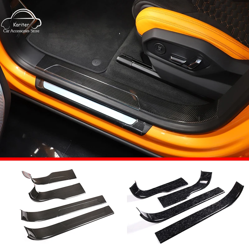 For Lamborghini URUS 2018-2021 Car Styling Real Carbon Fiber Built-in Door Sill Strip Door Sill Protection Strip Accessories