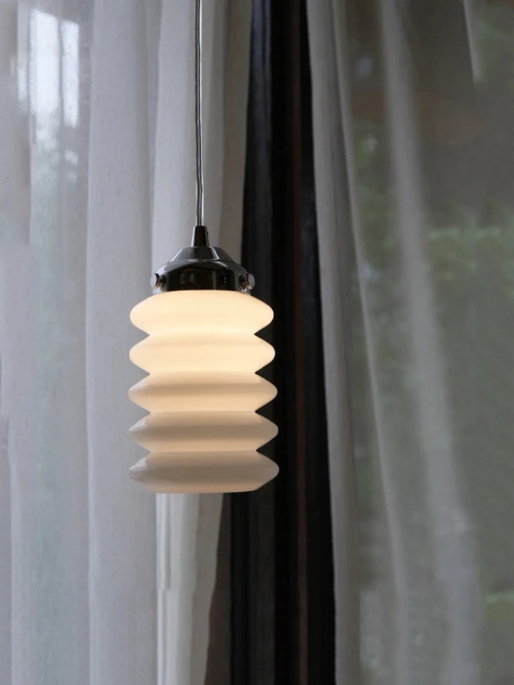 vintage Bauhaus glass pendant light Milky White Glass Lamp Dining Island Bar Bedroom bedside LED Pendant Lamp Lighting Fixtures