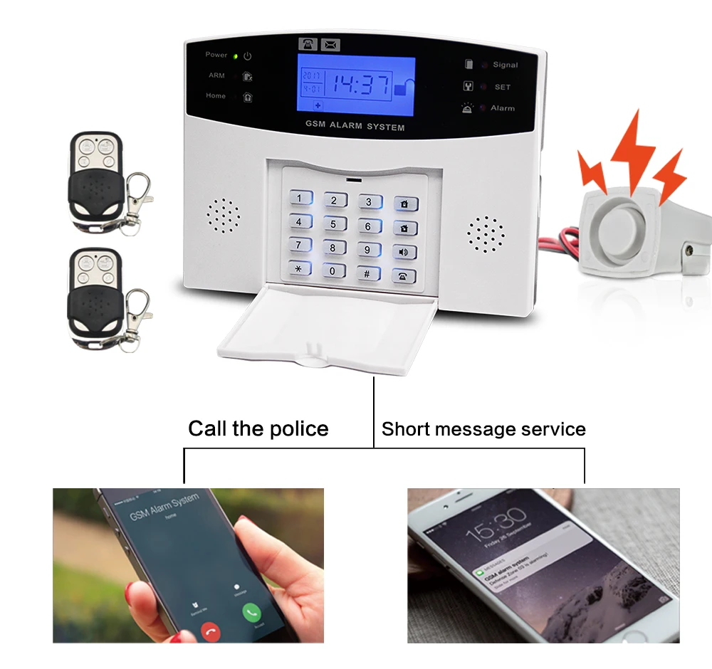 2.4 Inch Screen  Tuya Smart Life  WIFI+GSM/4G  Burglar Alarm System Keyboard Control Home Security Alarm Sensor Motion Detector