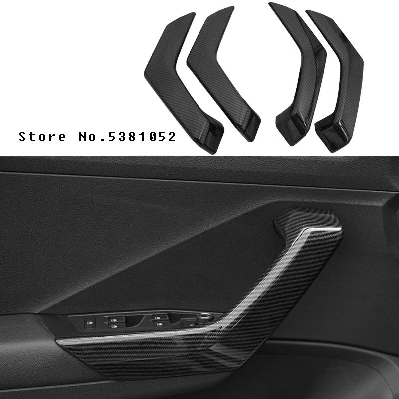 

For VW T-ROC T ROC Accessories 2017 2018 2019 Inner Door Armrest Panel Carbon Fiber Protector Cover Trim Car Styling