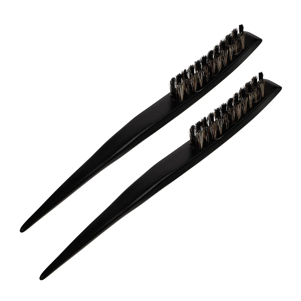

2pcs Rat Tail Comb Three Row Styling Brush For Sectioning Smoothing Slick Back Teasing Tool Hard Bristle Brush For Thick Long