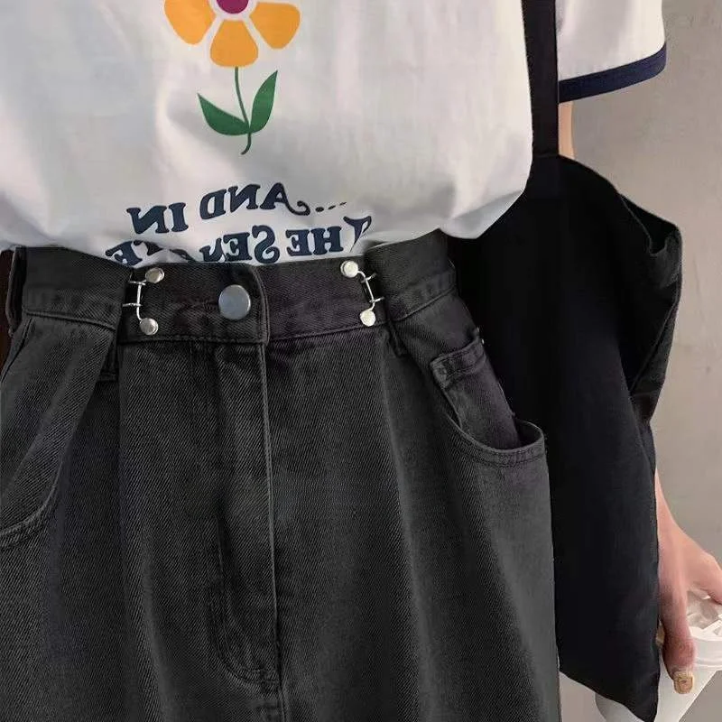 

High Waist Wide Leg Jeans Women's plus Size Loose Straight Cut Denim Spring Faion Slimming Trousers Trendy Ins Sle