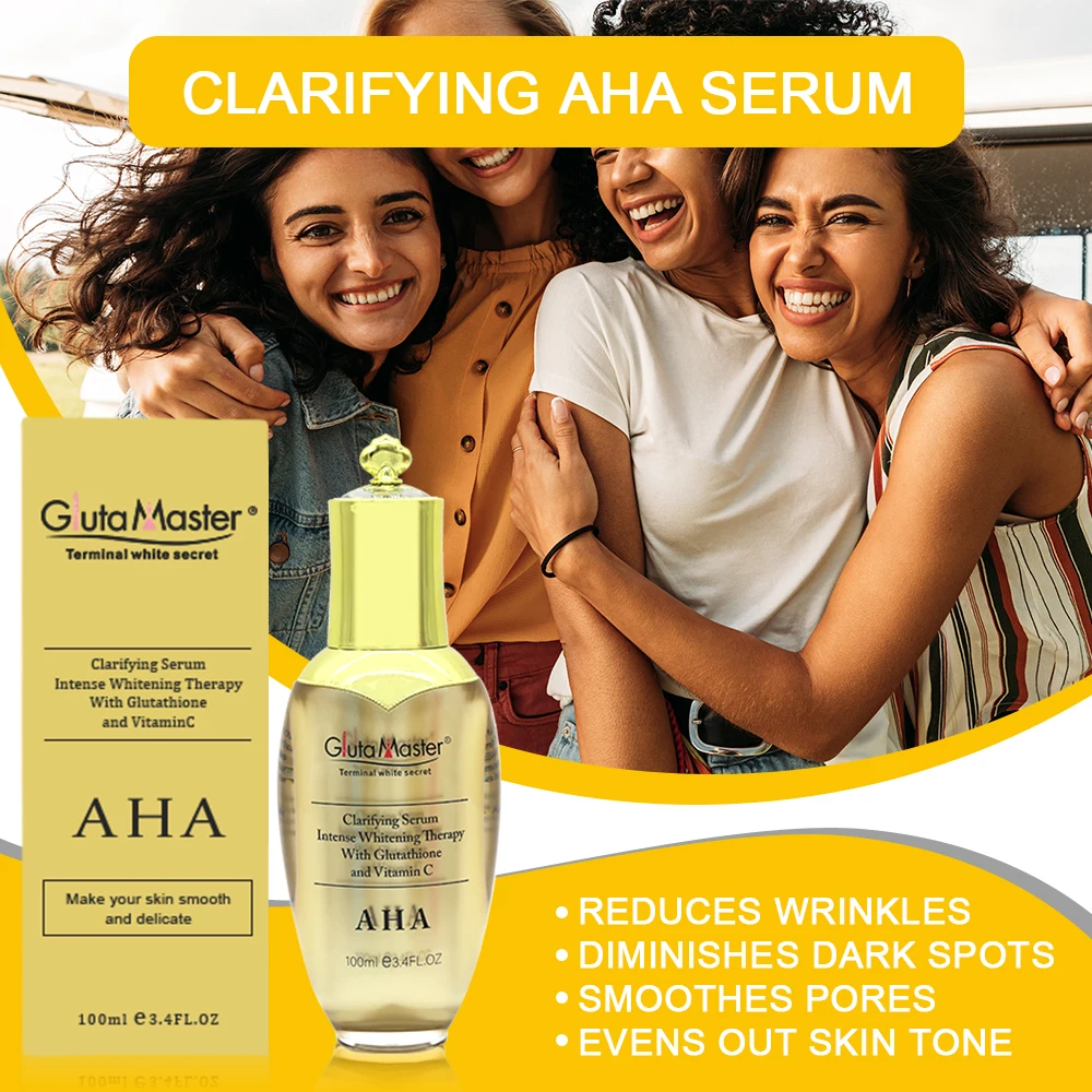 Gluta Master AHA Glowing Skin Set Hydrate Even Skin Tone Remove Dark Spots Clarifying Intense Rapid Fading Skin Care Set