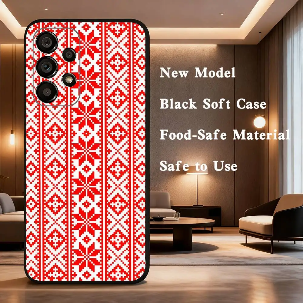 เคสโทรศัพท์ลายเครื่องประดับยูเครนสำหรับ Samsung Galaxy A73,31,32,72,41,53,52,71,22,5G,Note,J7,8,9  แบบนิ่มสีดำ