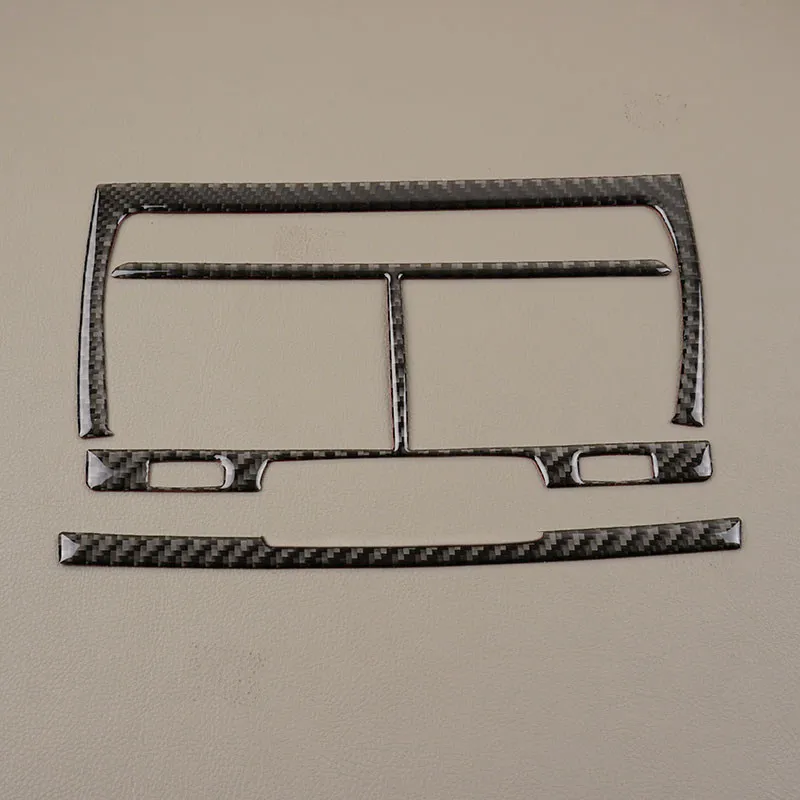 Soft Carbon Fiber Car Interior Accessories Central Air Conditioning Vent Frame Trim 3pcs For Audi Q7 2007 2008 2009 2010-2015