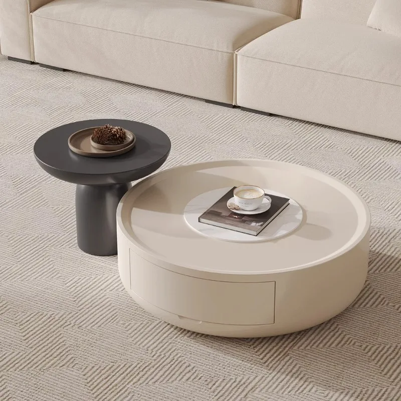 Drawers Bedroom Coffee Table Round Cute Minimalist Transform Clear Coffee Table Designer Lamp Mesas Bajas Living Room Furniture