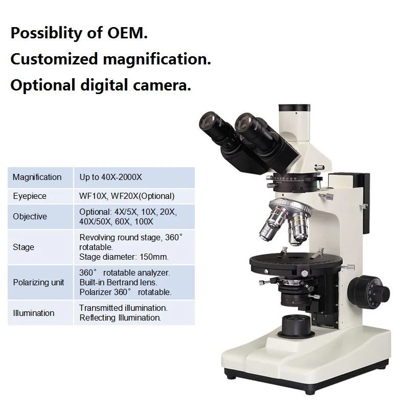Boshida PL1506 40X-2000X Digital Petrographic Microscope Polarizing Microscope