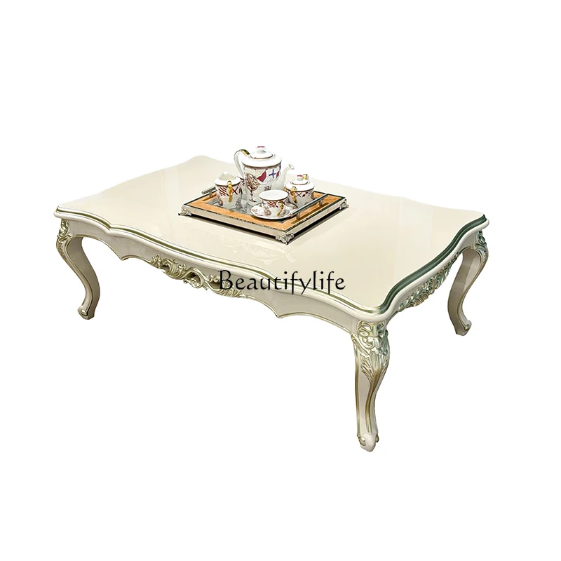 

05-French large coffee table, European living room small apartment tea table