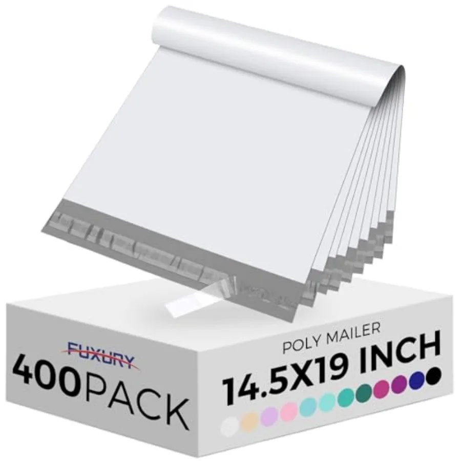 

Poly Mailers 14.5x19" 400Pcs Bulk Shipping Bags for Clothing Strong Adhesive Shipping Envelopes Waterproof Heavy Duty Packaging