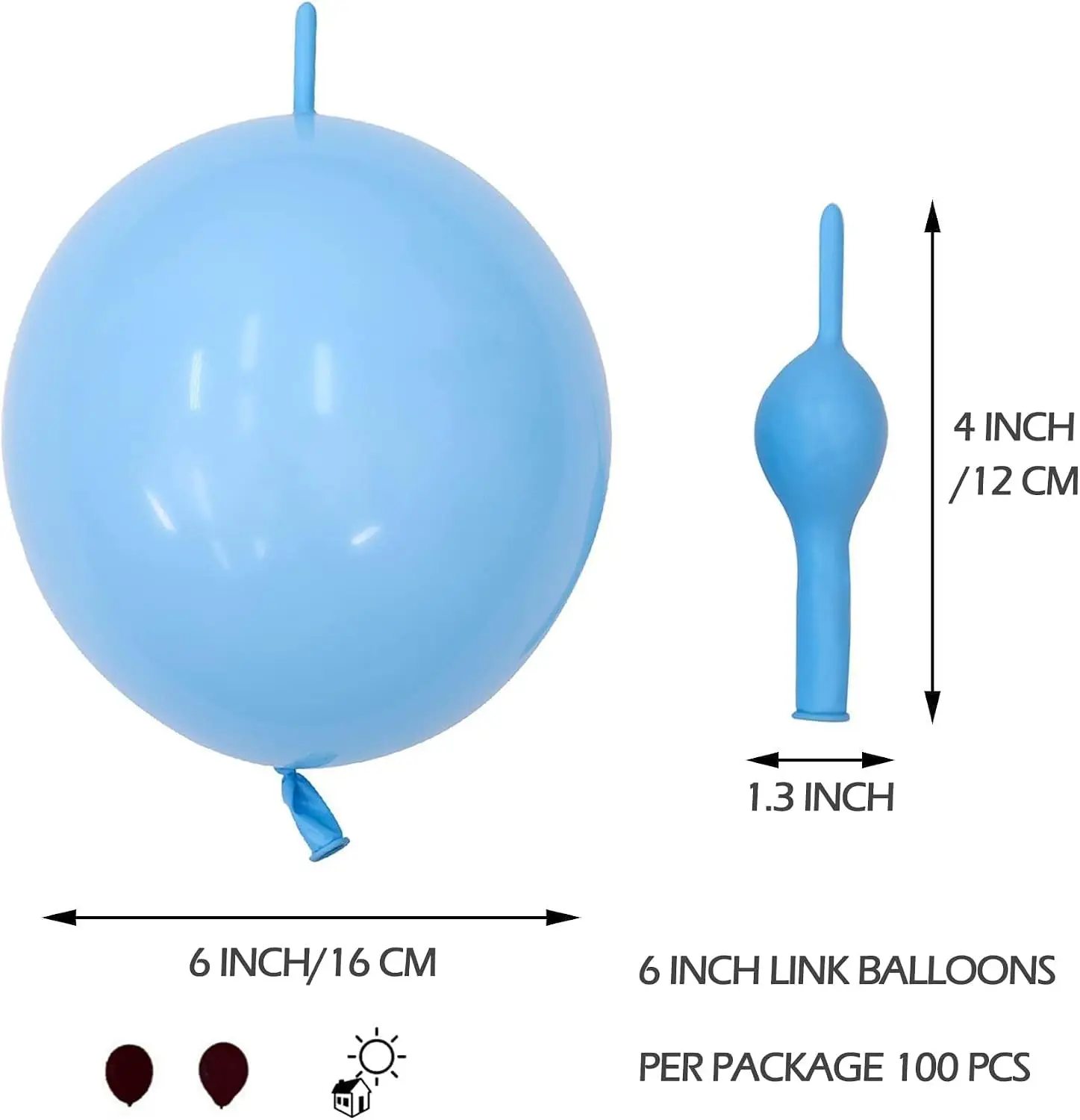IN-JOOYAA 100 Pcs Rose Gold Linking Balloons 6 Inch Quick Link Balloons
