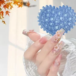 1 piece of 3D silicone nail mold DIY nail decoration pendant kawaii tulip horseshoe lotus INS style maple leaf love nail art