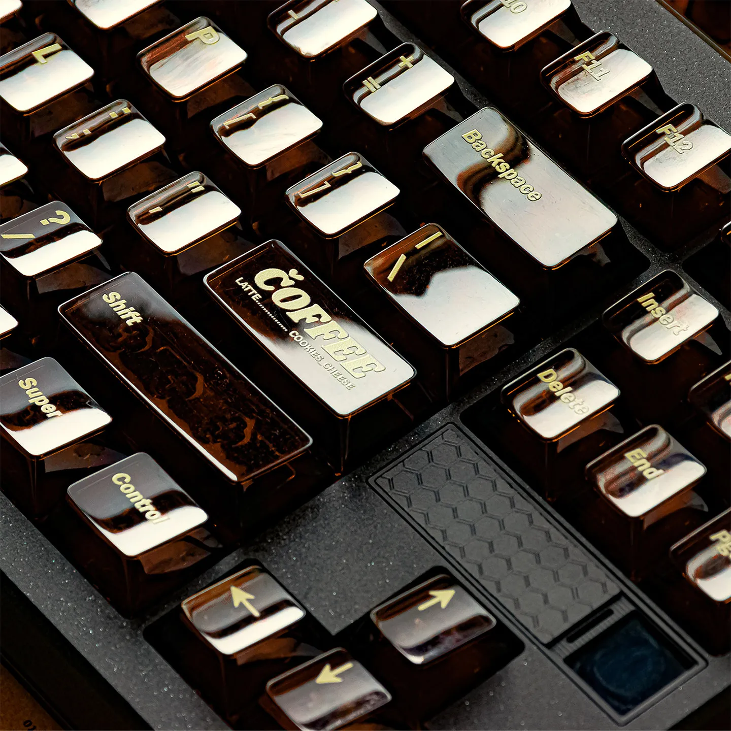 MAIMOOO Keycaps PC Transparent Brown Coffee Amber Customized Cherry Semi Transparent Brown For Aula Ajazz Game Backlit Keycaps