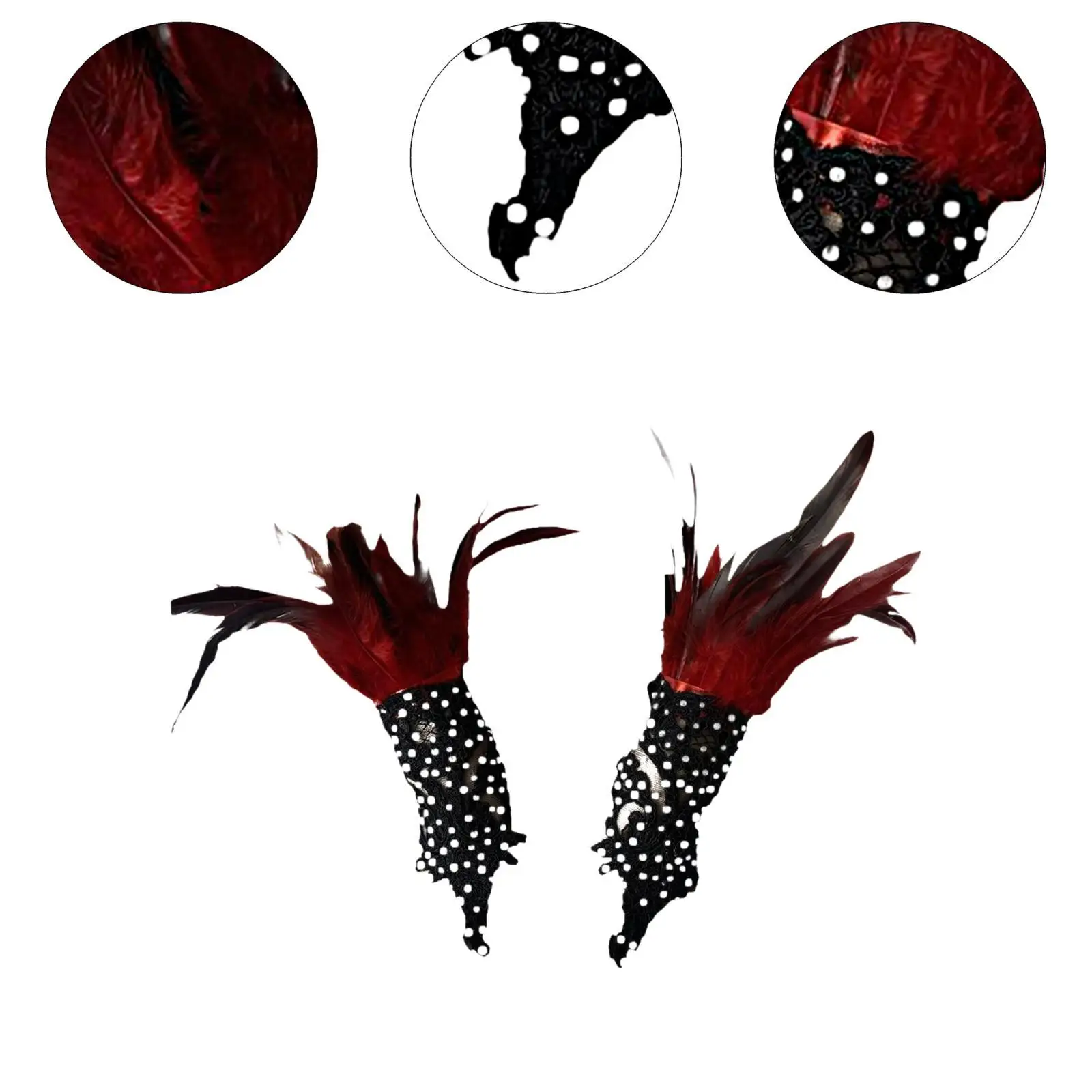 Gothic Gloves Adjustable Lightweight Decorative Gloves Halloween Gloves for Cosplay Halloween Stage Show Masquerade Carnival