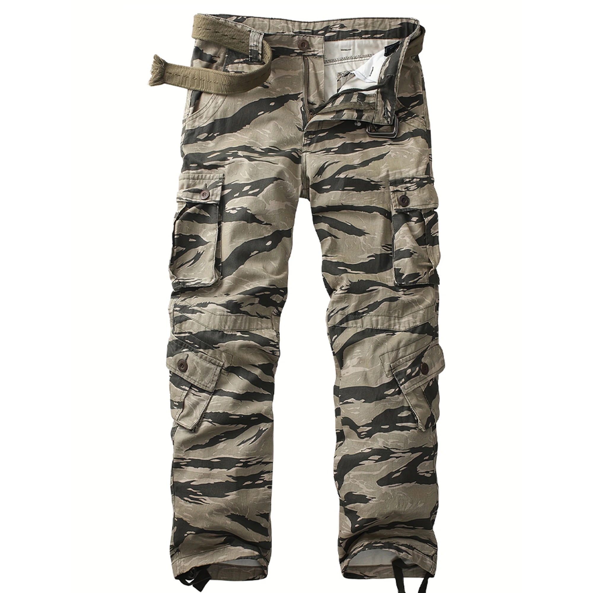 

AKARMY Men's Hiking Pants Climbing Casual Cargo Pants Military Army Camo Pants Combat Work Pants 8 Pockets(No Belt)