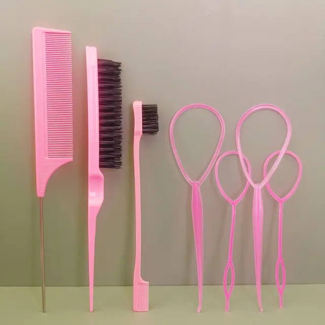 Zestaw pętli do stylizacji włosów Maluch Topsy Rat Pony Tail Edge Comb Narzędzia Braid Edge Brush Akcesoria fryzjerskie dla dzieci Kobiety Dziewczyny
