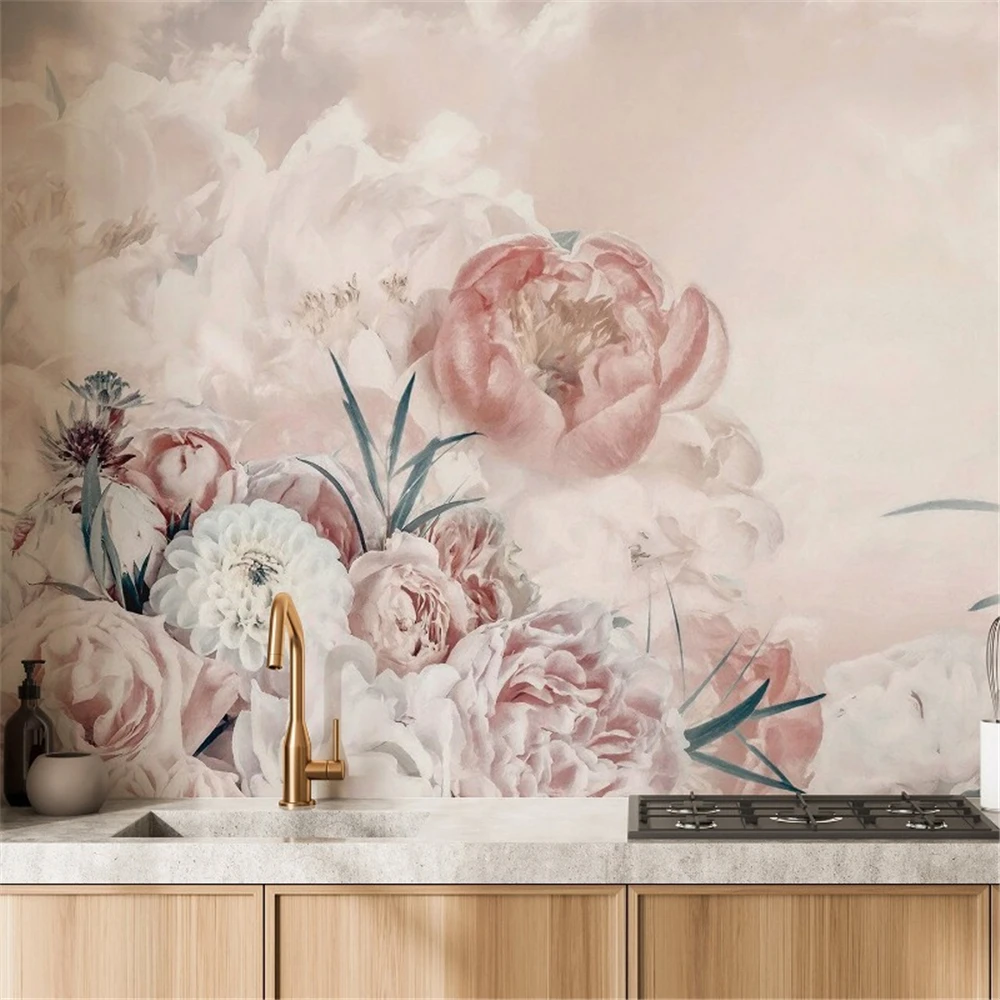 Custom Photo red rose Wallpaper living room Large 3D Mural Wall Sticker Handmade Beautiful Flower wall paper Mural Background