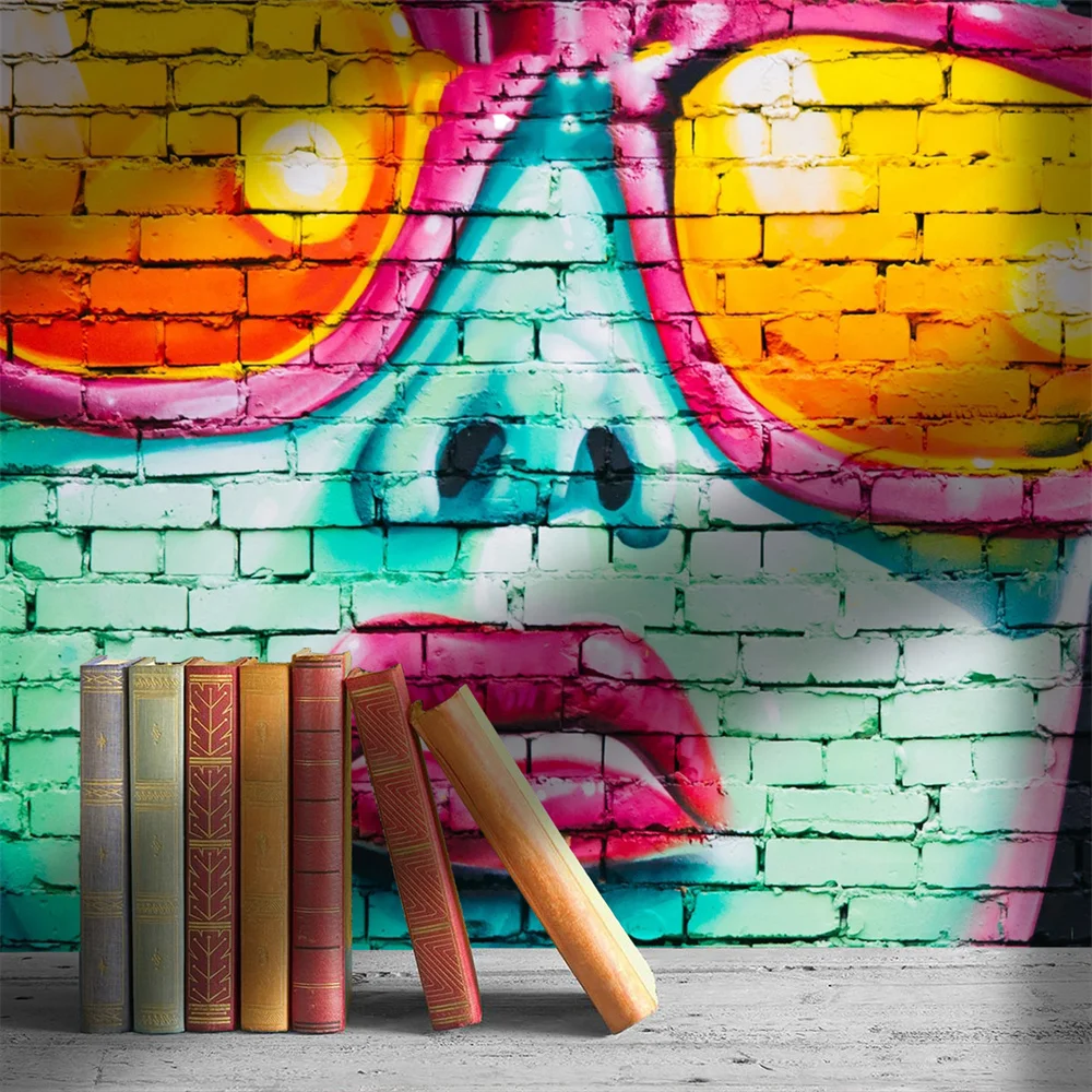 American Street Art Bar Background Wall Bedroom Bedhead Personalized Wallpaper KTV Atmosphere Customization