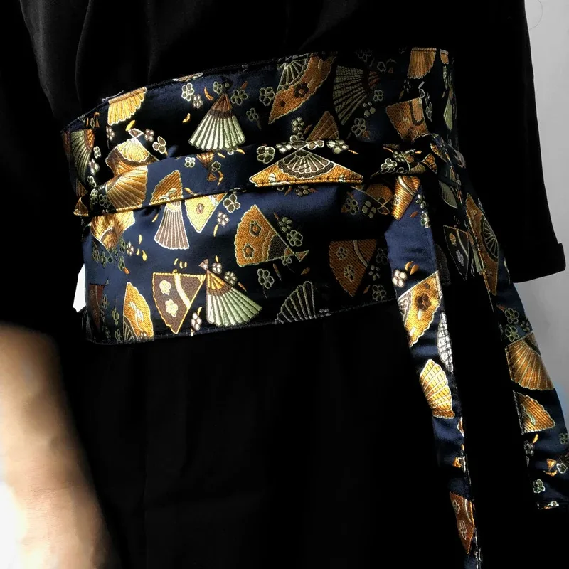 2023New 15 ألوان الرجعية اليابانية الملابس التقليدية حزام للمرأة التطريز أوبي حزام كيمونو الأزهار طباعة الملحقات