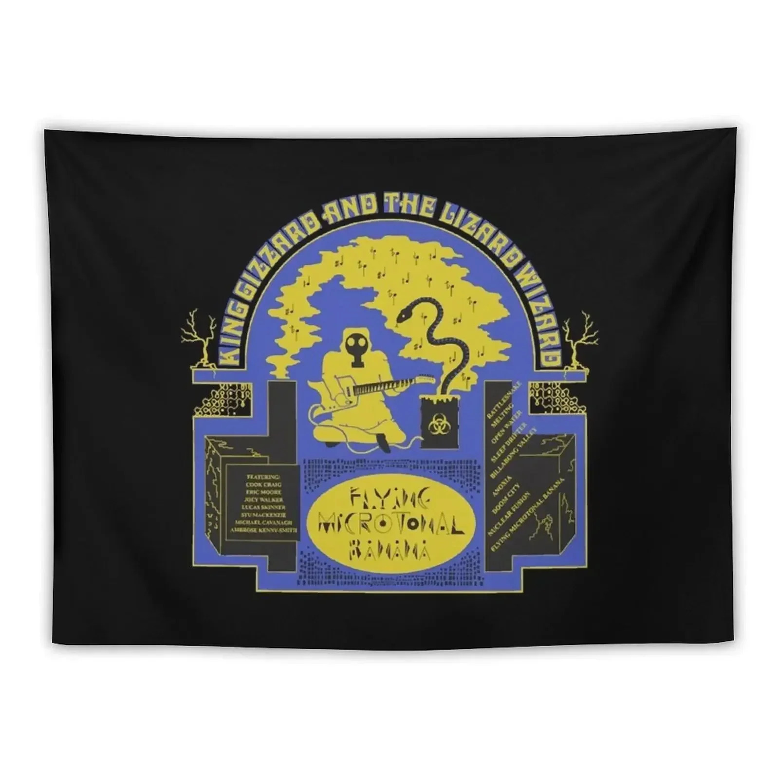 

King Gizzard - Flying Microtonal Banana Tapestry Wallpaper Decoration Bedroom Tapestry