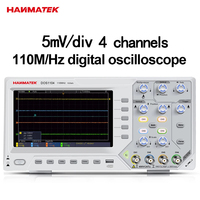 Hanmatek Digital Oscilloscope 5mV/Div 2 /4 Channels 110MhZ Bandwidth 1GS/s Sampling Rate 7-inch TFT Storage Desktop Oscilloscope