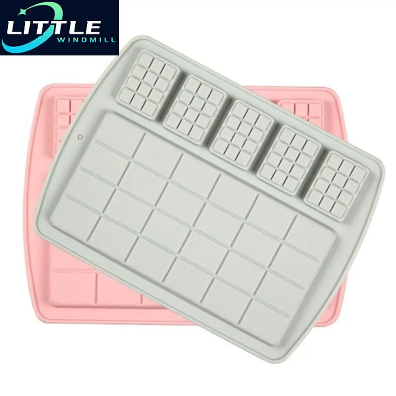 

Silica Gel Sized Waffle Chocolate Mold Dessert Full Plate Biscuit Cake Decoration Ice Lattice DIY Baking