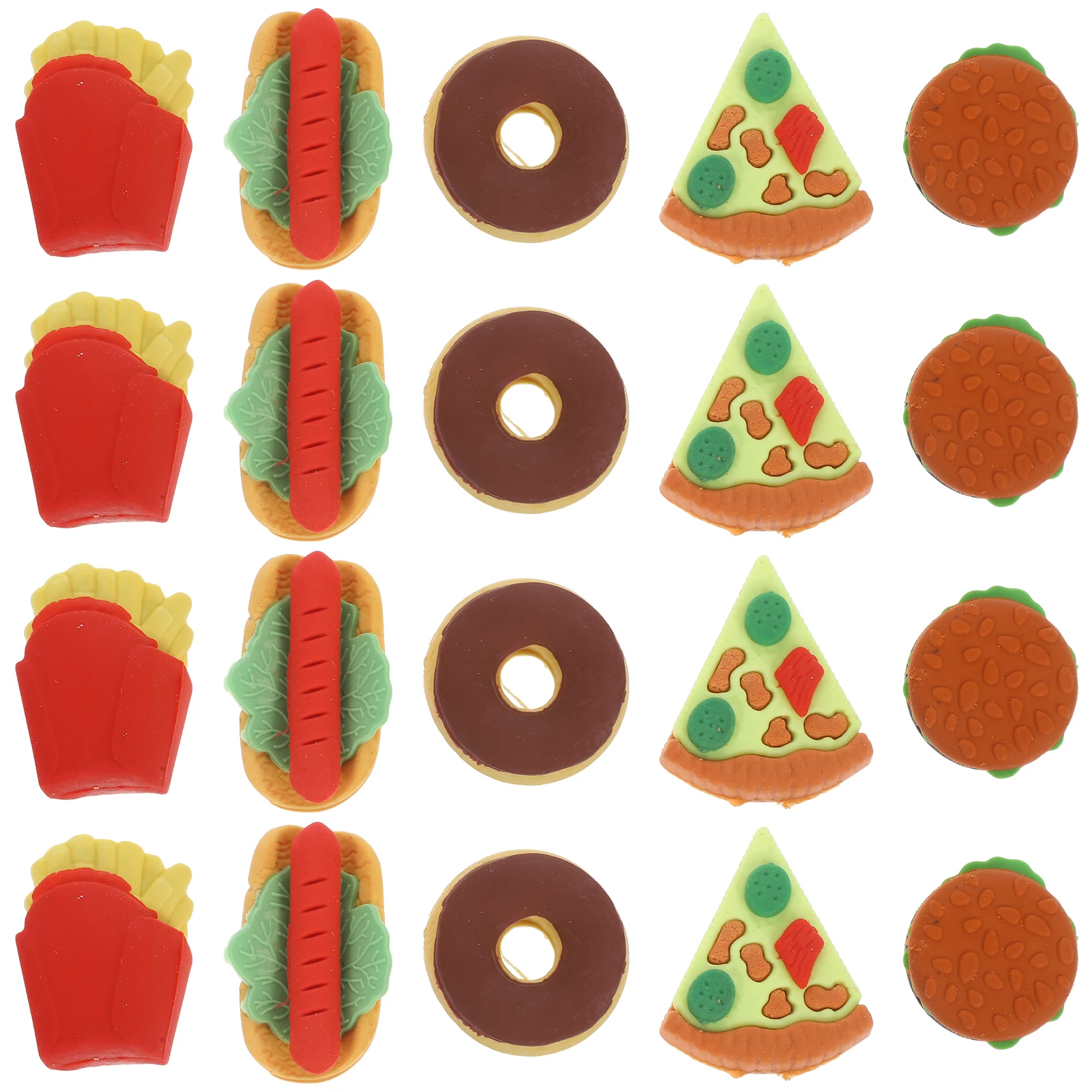 

50Pcs Mini Food Erasers Set Tiny Realistic Fast Food Shapes Pencil Erasers for School Classroom Party Gifts Cute Study
