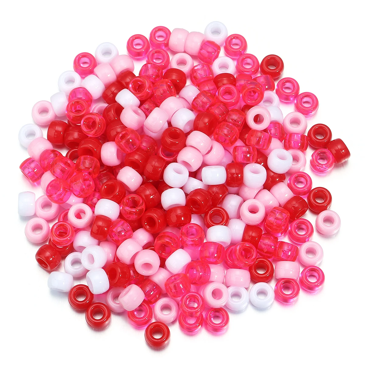 200pcs/lot Mix Color Pony Beads Big Hole Acrylic Beads Loose Spacer Beads For Jewelry Making   DIY Necklace Bracelet Accessories - view 4