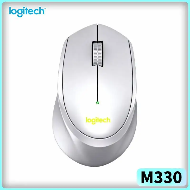 Logitech M330 Silent Wireless Mouse Comfort Grip 2.4G USB Receiver Smooth Touch for Home Office Laptop PC Mac Desk Stand