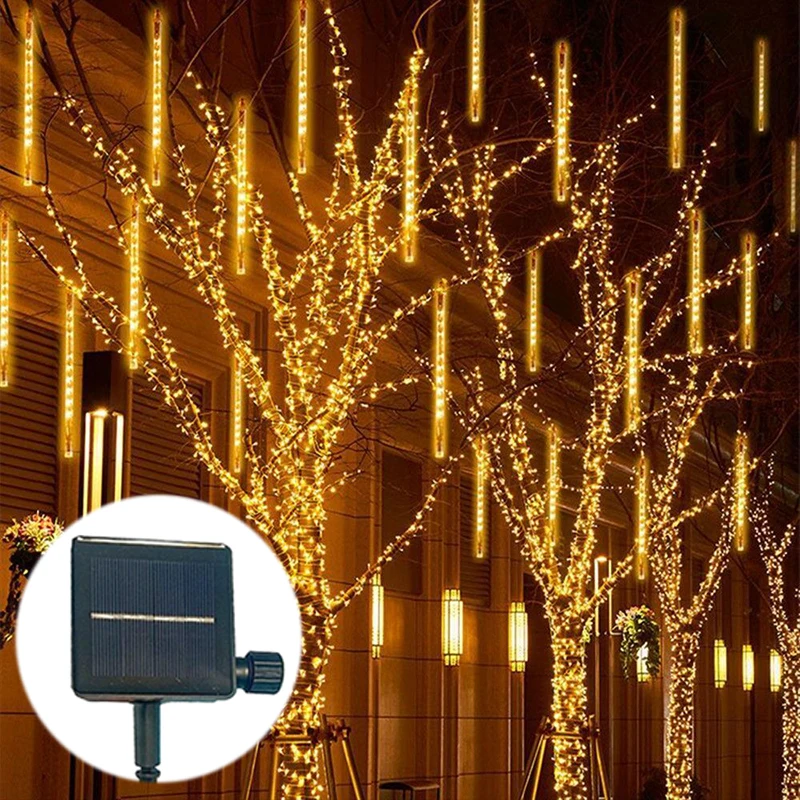 

50cm/30cm Solar Meteor Shower LED String Lights 2024 Christmas Decoration Fairy Outdoor Garden Decor Street Garland Waterproof