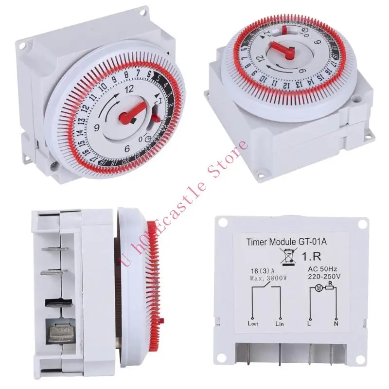 63HF Accurate 24 Hour Cycle Mechanical Timer Switches Rotary Dials Timer For Home