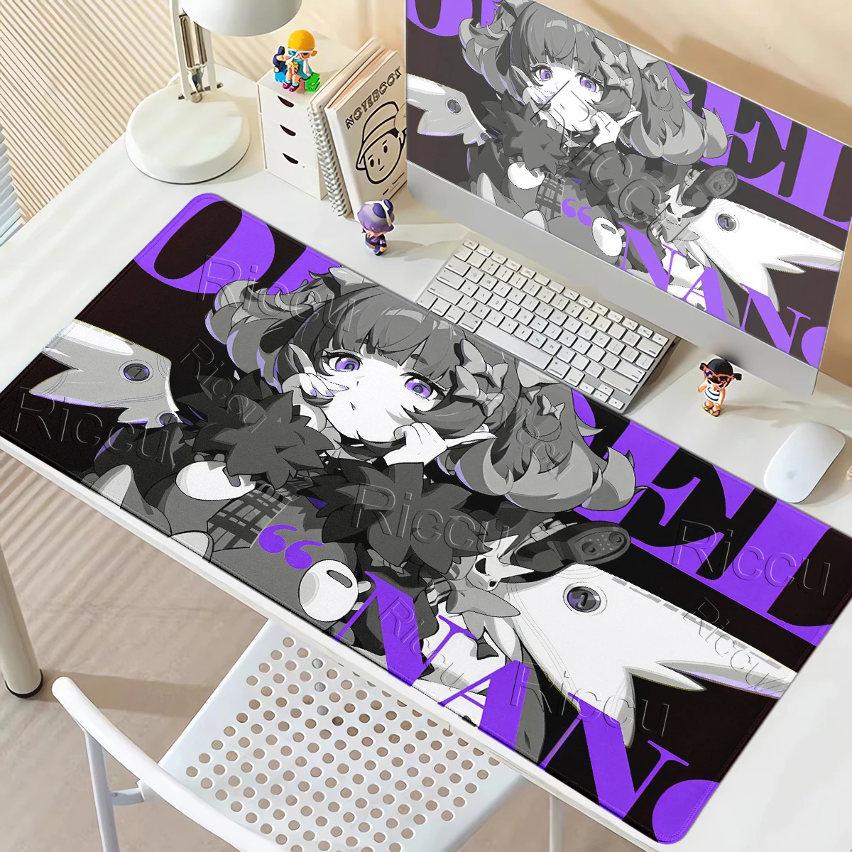 Mouse Pads ZZZ Zenless Zone Zero Nangong Yu Kawaii Anime Girl Angels of Delusion PC Mechanical Keyboard Mat Anti-slip Rubber Pad