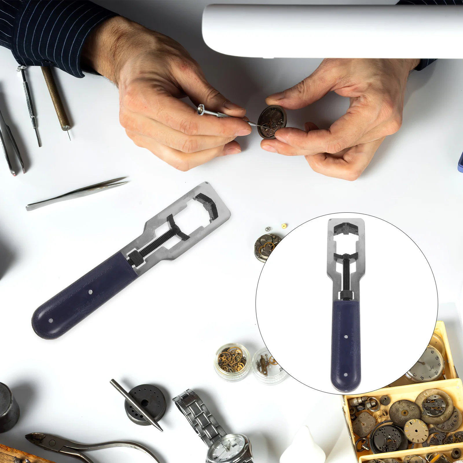 

1Pcs 36mm Watch Back Case Opener Portable Durable Opening Tool for Watchmakers Home Store Blue Watch Back Case Opener