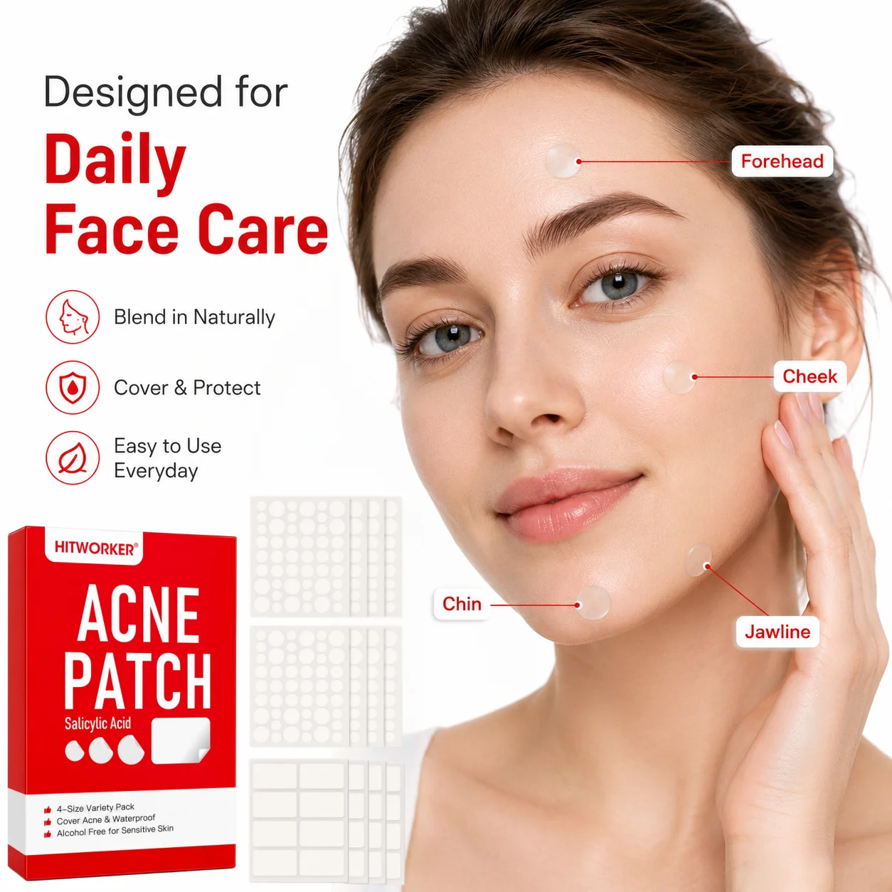 416-Count Day & Night Pimple Patches Set - Extra-Large Gentle Non-Irritating Blemish Conceal Pore Minimizing Acne Treatment Patc