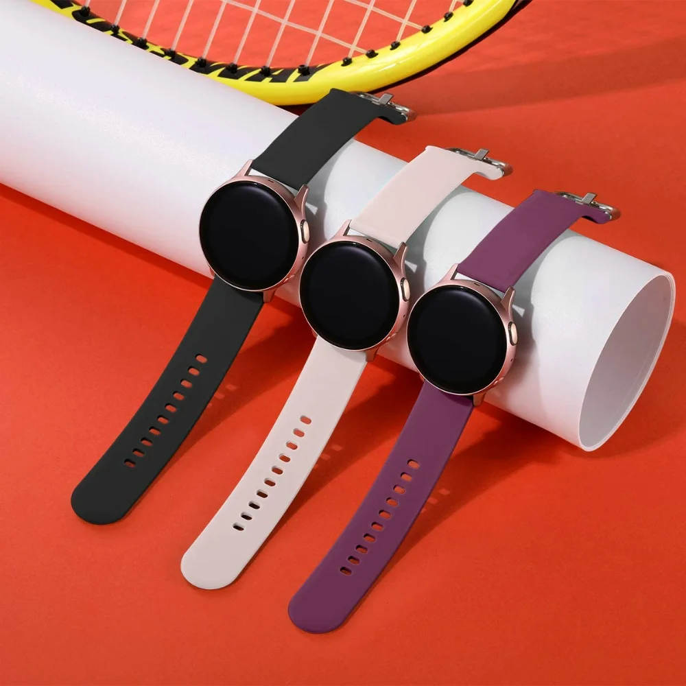 Ремешок силиконовый для Samsung Galaxy Watch 3/4/5/Active 2/Gear S3, спортивный браслет для Huawei Watch GT 2 3/Amazfit GTR/Bip, 20 мм 22 мм