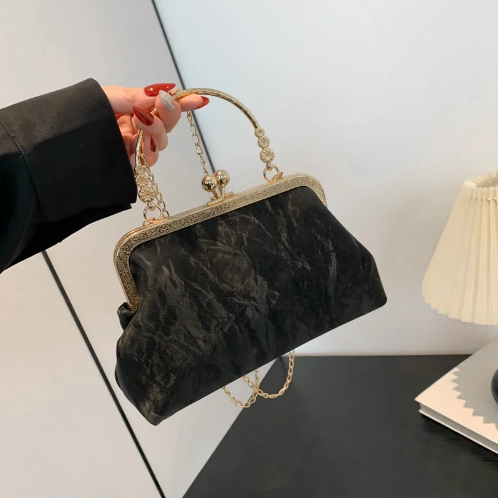 

Hot Sale Gold Velvet Evening Bag French Vintage Elegant Clutch Bag Fashion Luxury Shoulder Bag Women Female