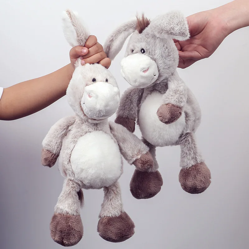 32cm Cute Soft Donkey Plush Doll Cartoon Stuffed Animal Plush Toys Children's Room Sleep Hug Pillow Boys And Girls Birthday Gift
