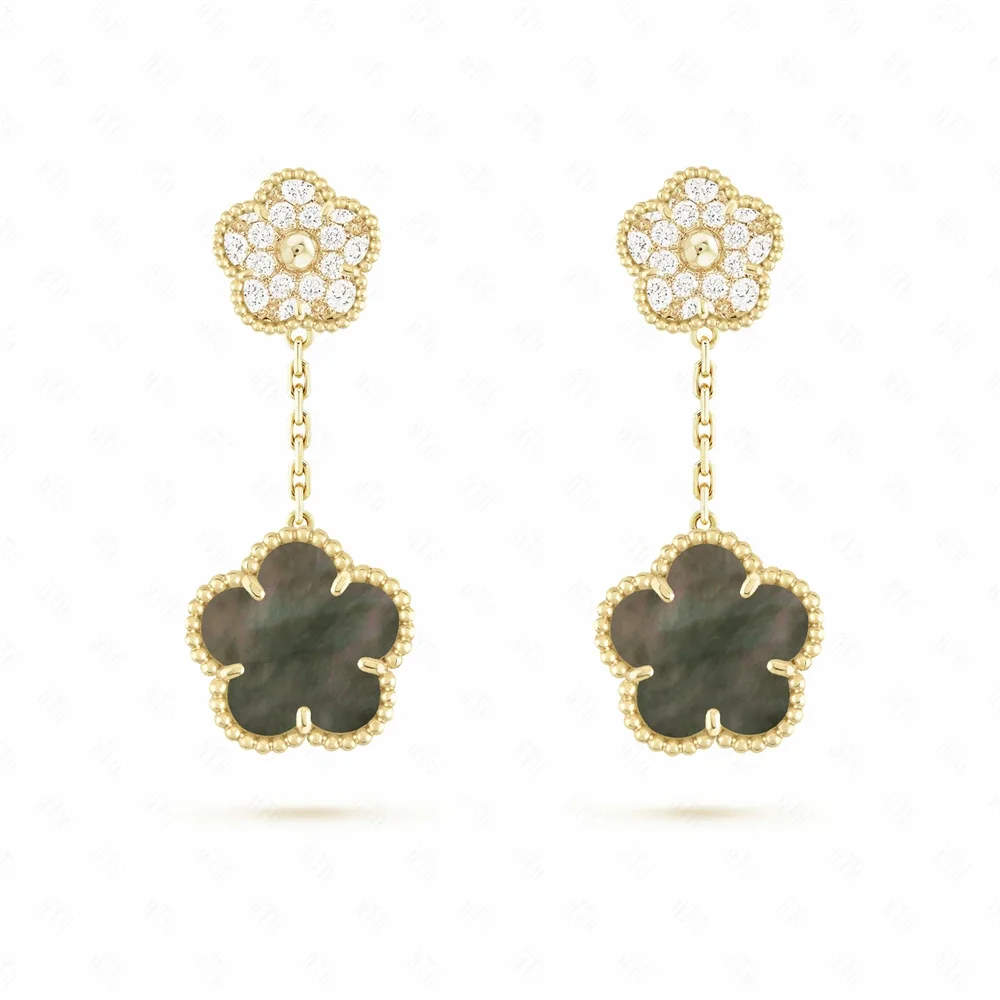 Women's Four-Leaf Pendant Necklace Clover Necklace Classic Jewelry Natural Gems Five-Leaf Flower Earrings Everyday Dress Party