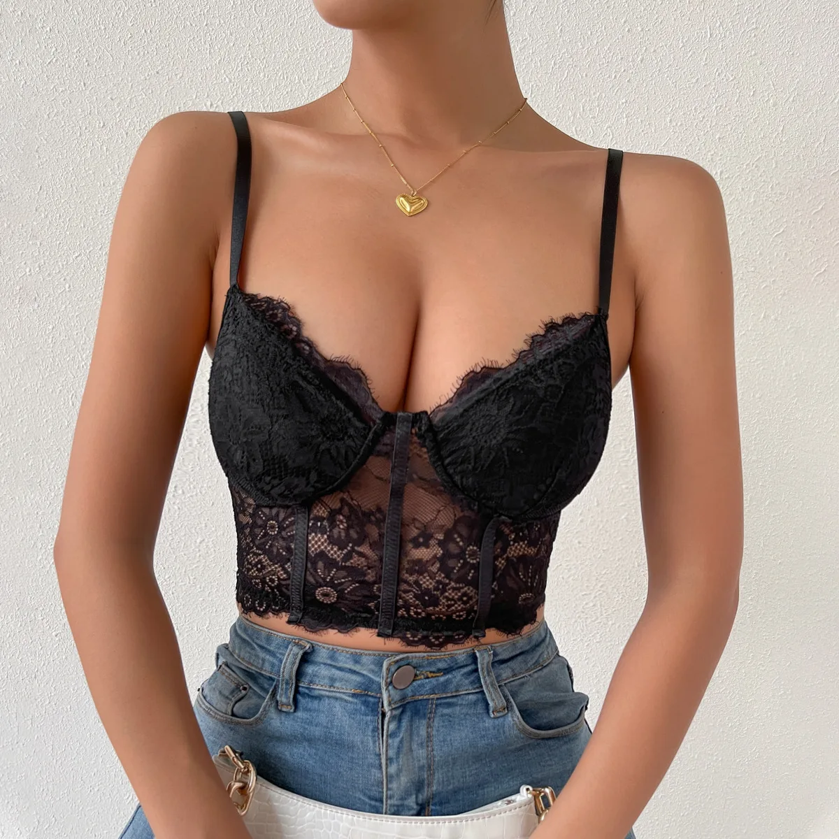 Sleeveless Crop Y2k Corset Tops Summer Lace Top Women Slim Tank Top Spaghetti Strap Lingerie Sexy Short Camisole Streetwear Vest