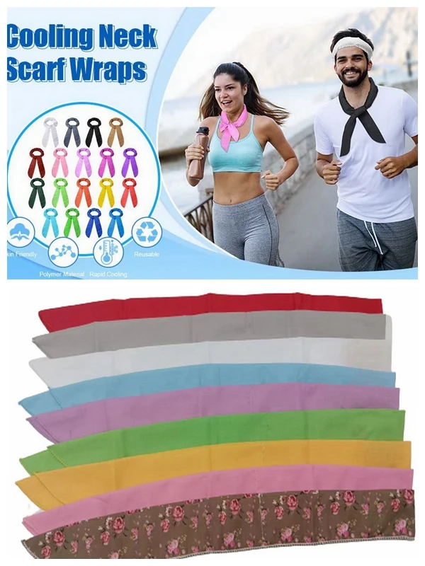 100Pcs Factory Supply Summer Ice Scarf Super Cool Cooling Headband cool Ice towel cold water neck cooler cool scarf Neck towel