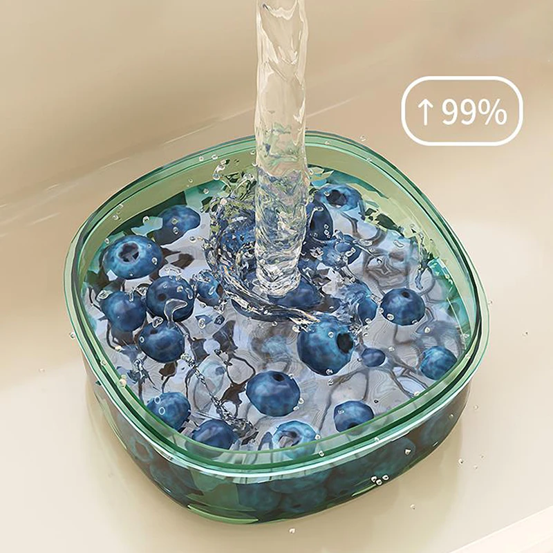 Dubbellaags Afvoer Groente Fruit Opbergdoos Met Drainage Keuken Transparante Voedsel Organizer Koelkast Crisper